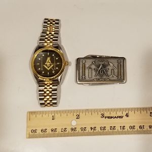 Masonic wristwatch and money clip